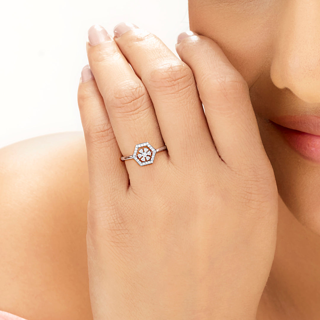 Regal Essence Diamond & Gold Fashion Ring for Women