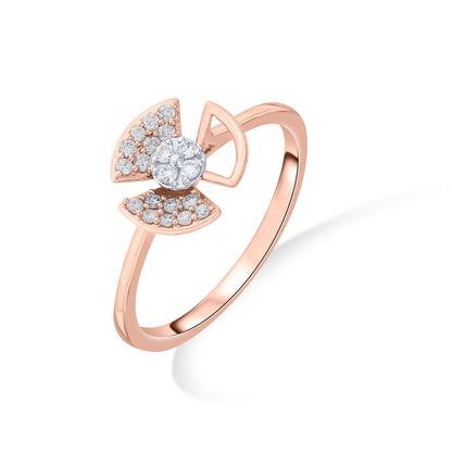 Spiral Fins Diamond & Gold Casual Ring for Women