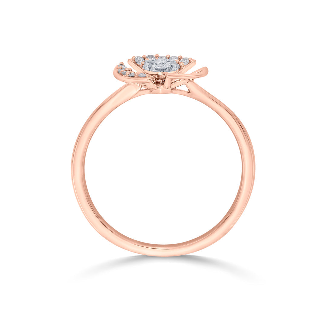 Spiral Fins Diamond & Gold Casual Ring for Women