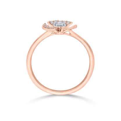 Spiral Fins Diamond & Gold Casual Ring for Women