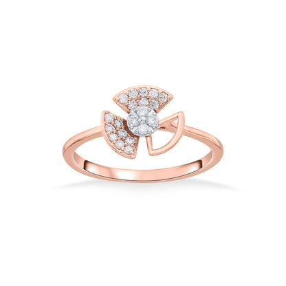 Spiral Fins Diamond & Gold Casual Ring for Women