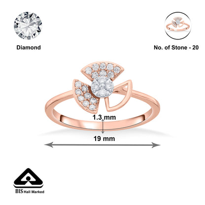 Spiral Fins Diamond & Gold Casual Ring for Women