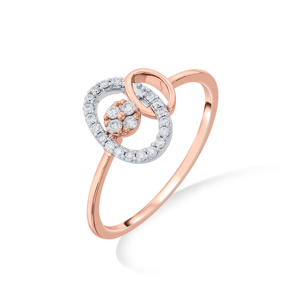 Linked Glow Diamond & Gold Fashion Ring for Women