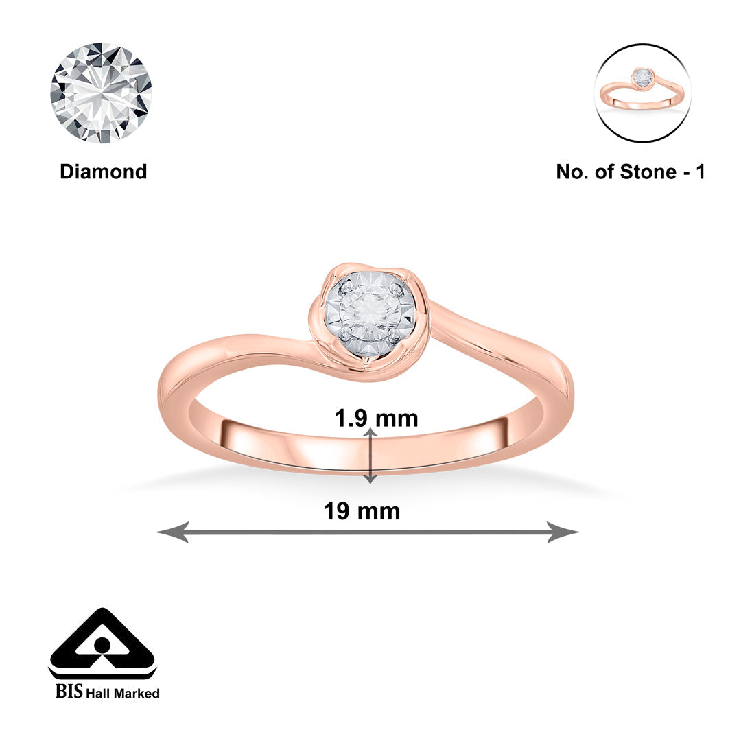 Shine Hold Diamond & Gold Casual Ring for Women
