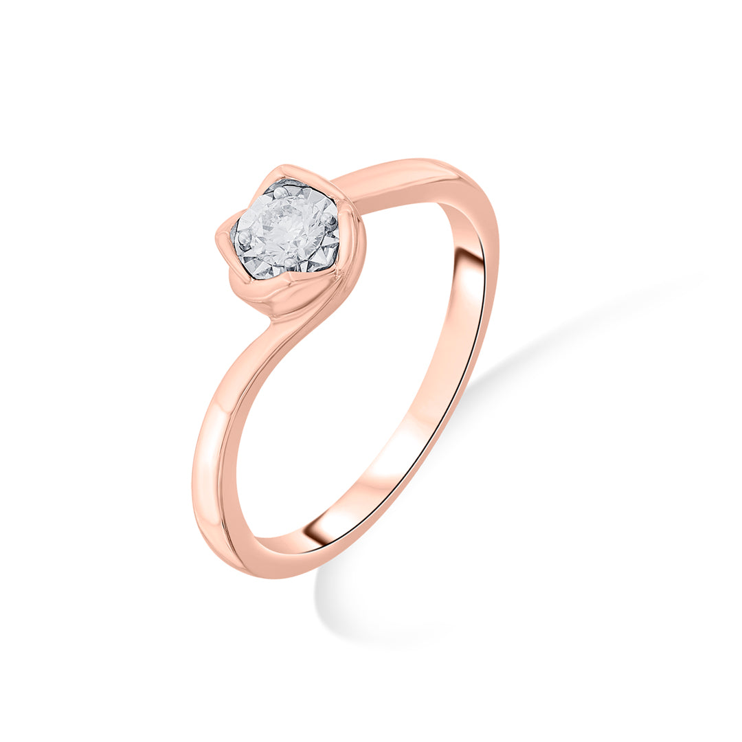 Studded Spiral Diamond & Gold Casual Ring for Women