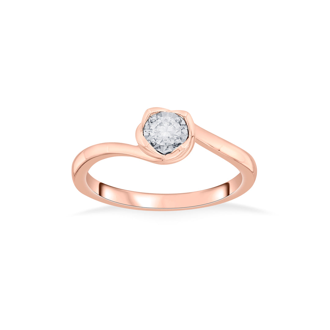Studded Spiral Diamond & Gold Casual Ring for Women