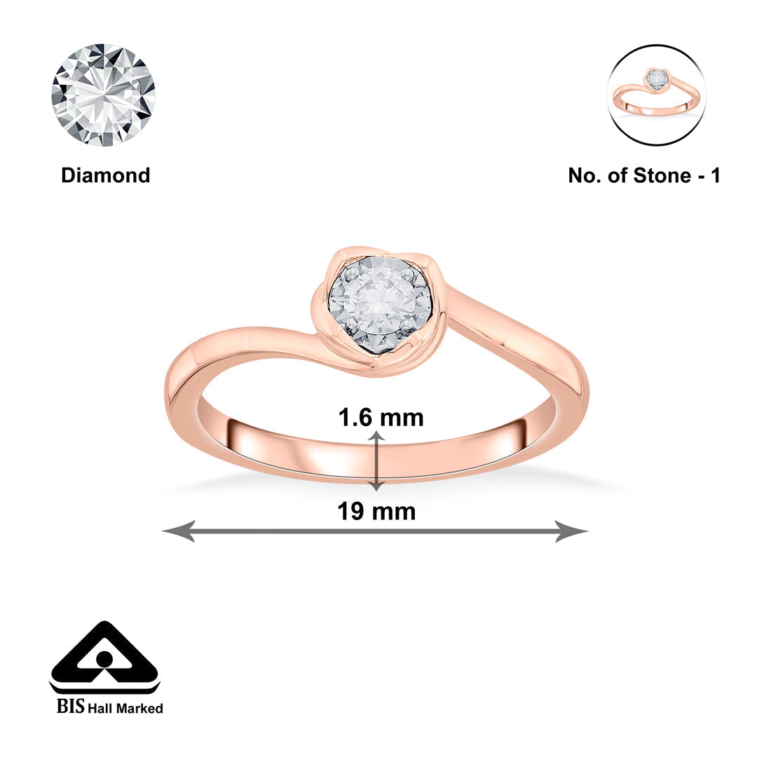 Studded Spiral Diamond & Gold Casual Ring for Women