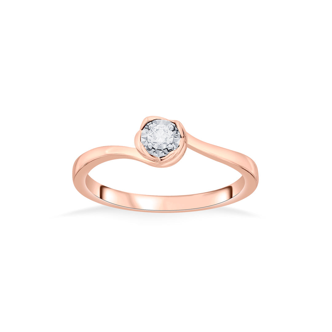 Studded Twist Diamond & Gold Casual Ring for Women