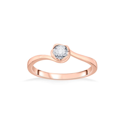 Studded Twist Diamond & Gold Casual Ring for Women