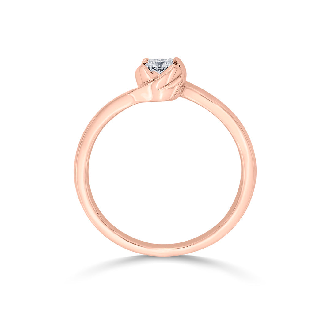 Studded Twist Diamond & Gold Casual Ring for Women