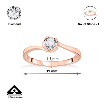 Studded Twist Diamond & Gold Casual Ring for Women