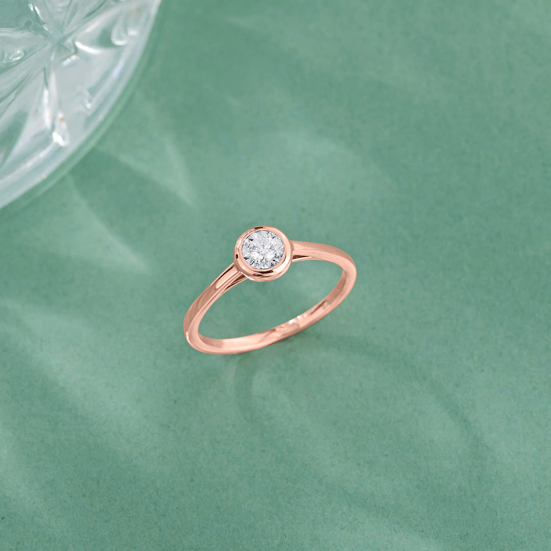 Signature Elegance Diamond & Gold Casual Ring for Women