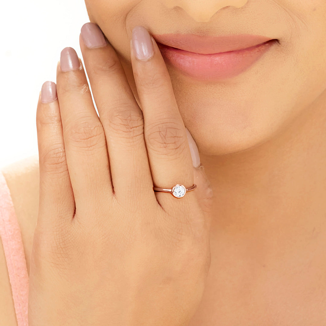 Signature Elegance Diamond & Gold Casual Ring for Women