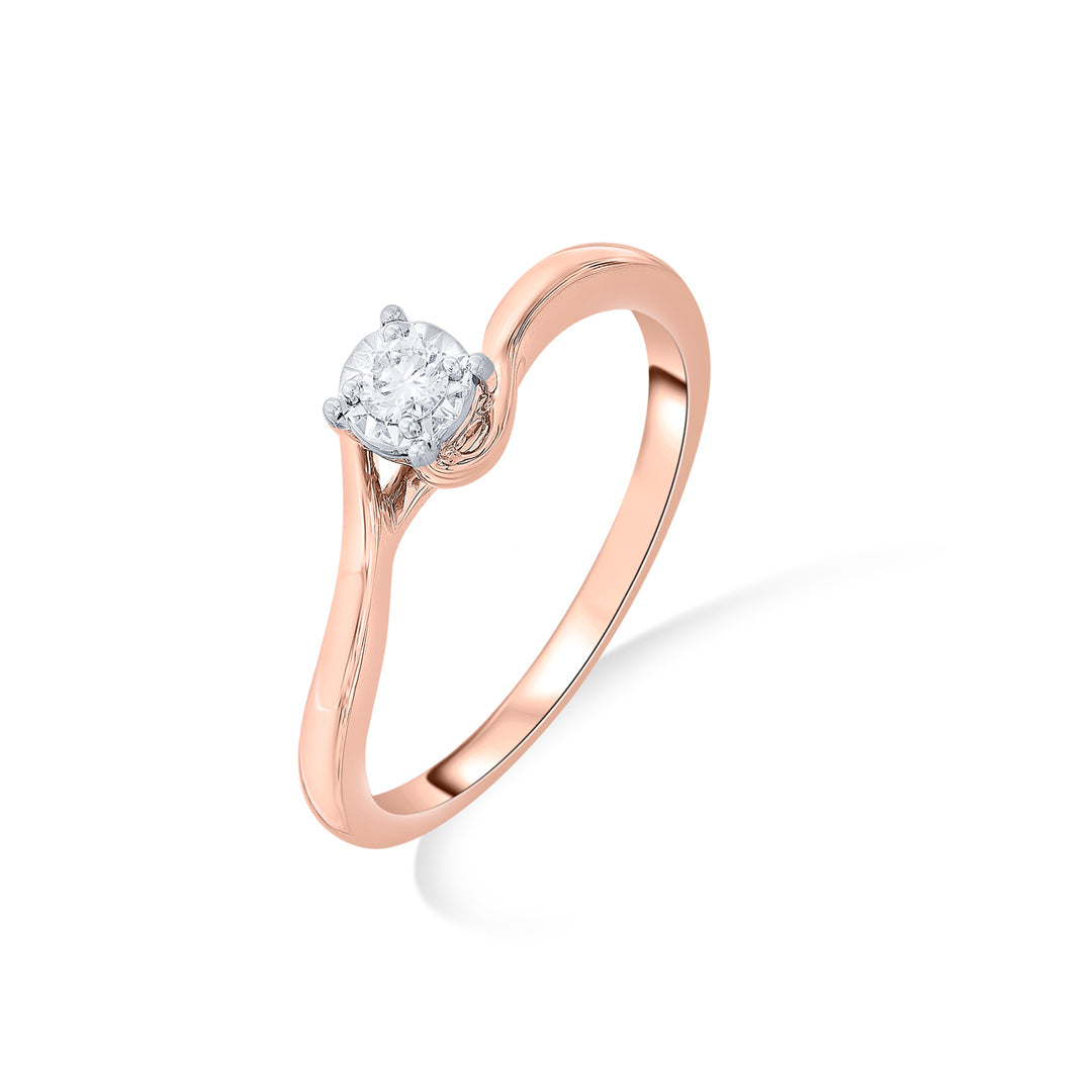 Keystone Curve Diamond & Gold Casual Ring for Women
