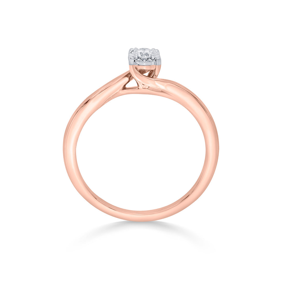 Keystone Curve Diamond & Gold Casual Ring for Women