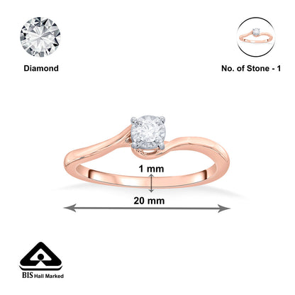 Keystone Curve Diamond & Gold Casual Ring for Women