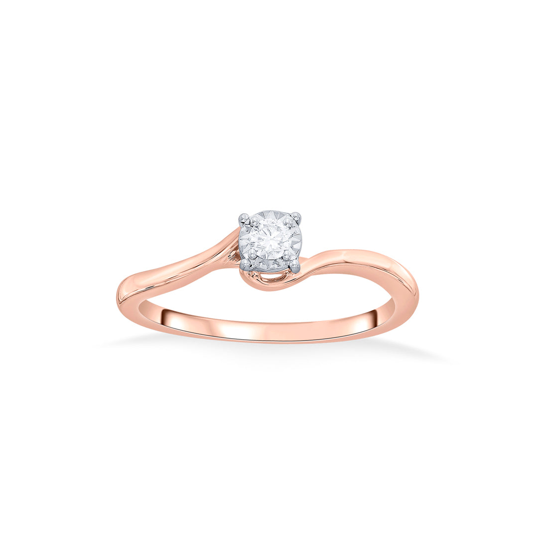 Keystone Curve Diamond & Gold Casual Ring for Women