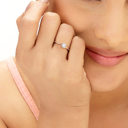 Keystone Curve Diamond & Gold Casual Ring for Women