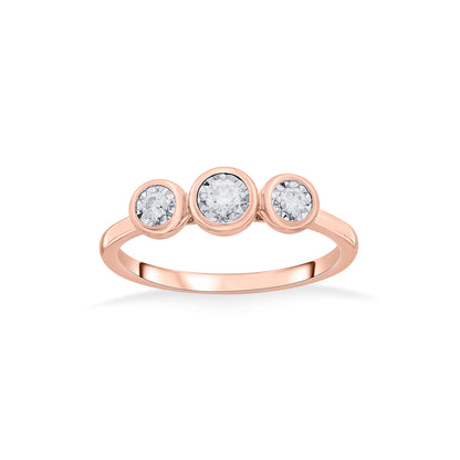 Triple Gleam Diamond & Gold Casual Ring for Women