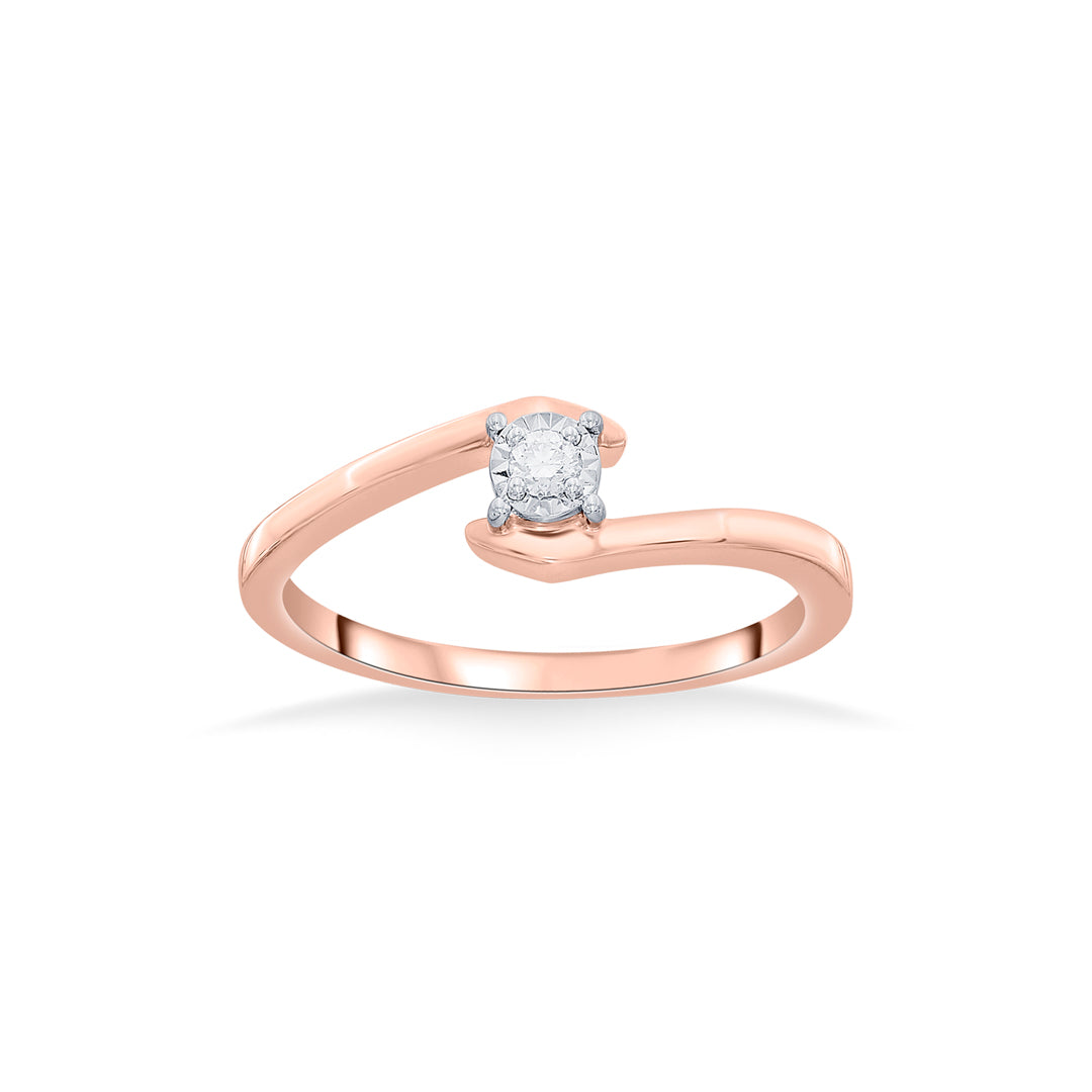 Glow Embrace Diamond & Gold Casual Ring for Women