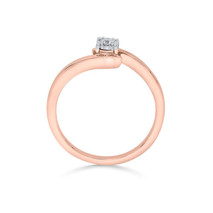 Glow Embrace Diamond & Gold Casual Ring for Women