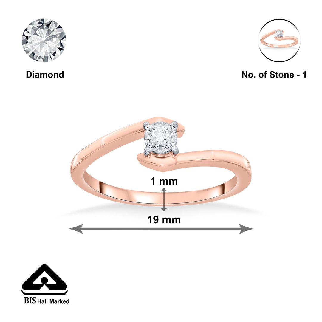 Glow Embrace Diamond & Gold Casual Ring for Women