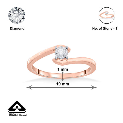 Glow Embrace Diamond & Gold Casual Ring for Women