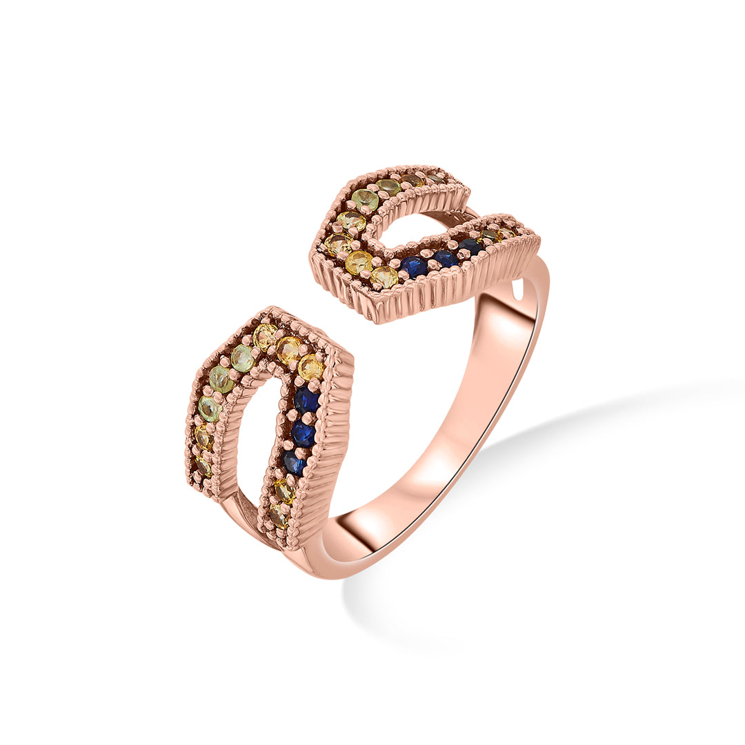 Glow Link Gold Fashion Ring for Women