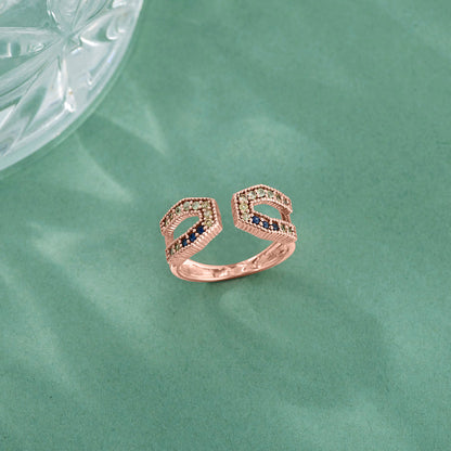Glow Link Gold Fashion Ring for Women