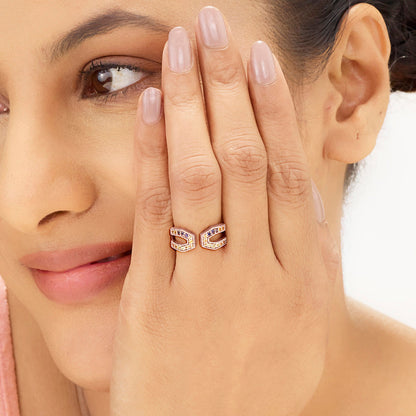 Glow Link Gold Fashion Ring for Women