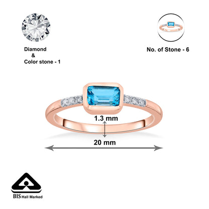Sapphire Spark Diamond & Gold Fashion Ring for Women