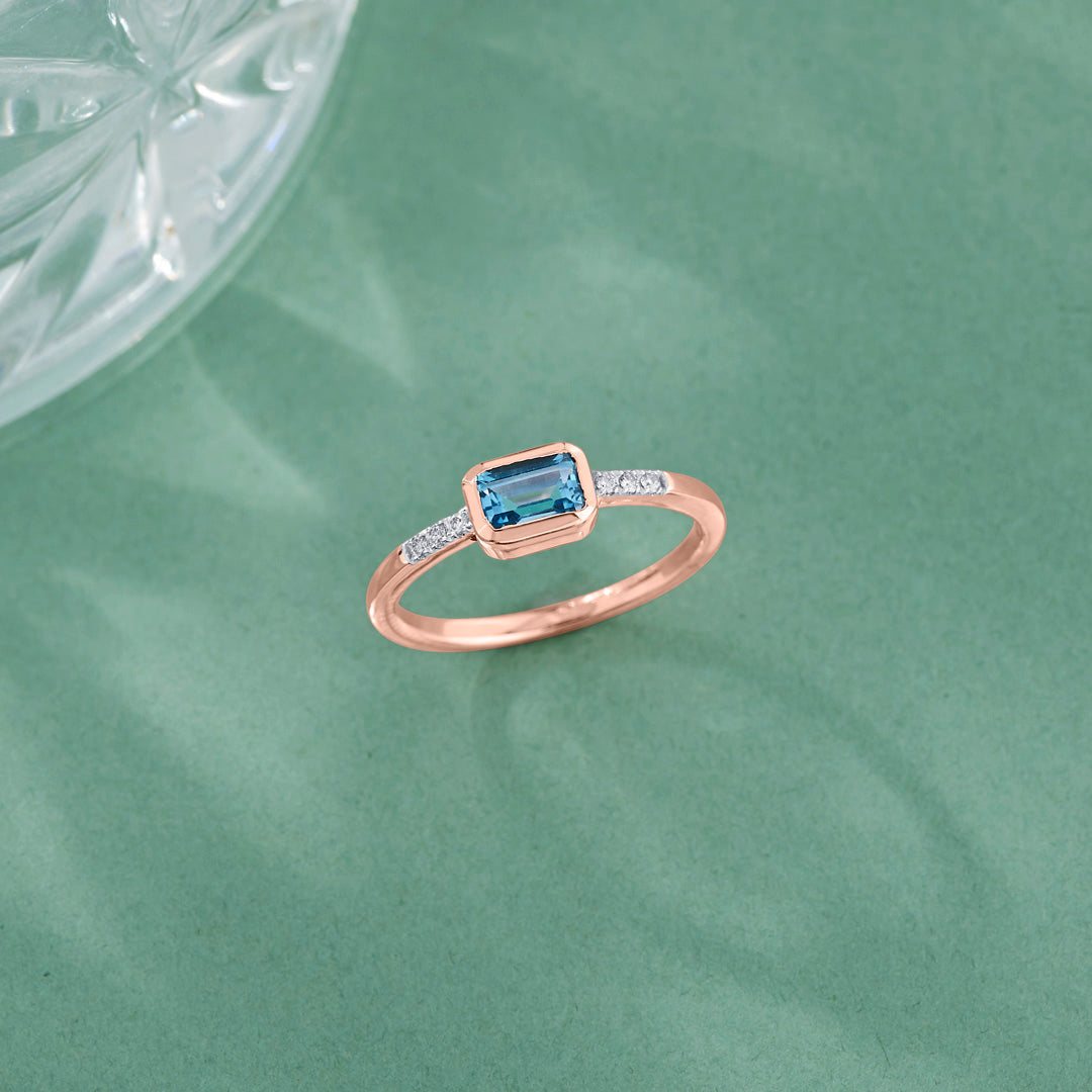 Sapphire Spark Diamond & Gold Fashion Ring for Women