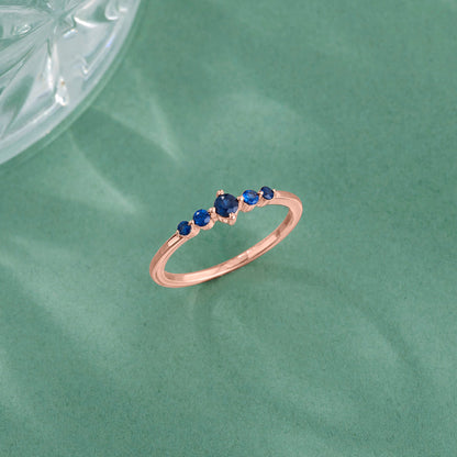 Sapphire Spark Gold Casual Ring for Women