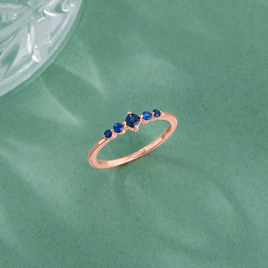 Sapphire Spark Gold Casual Ring for Women