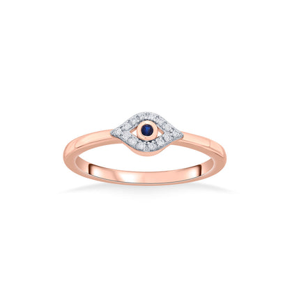 Evil Eye Charm Diamond & Gold Casual Ring for Women