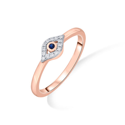 Evil Eye Charm Diamond & Gold Casual Ring for Women