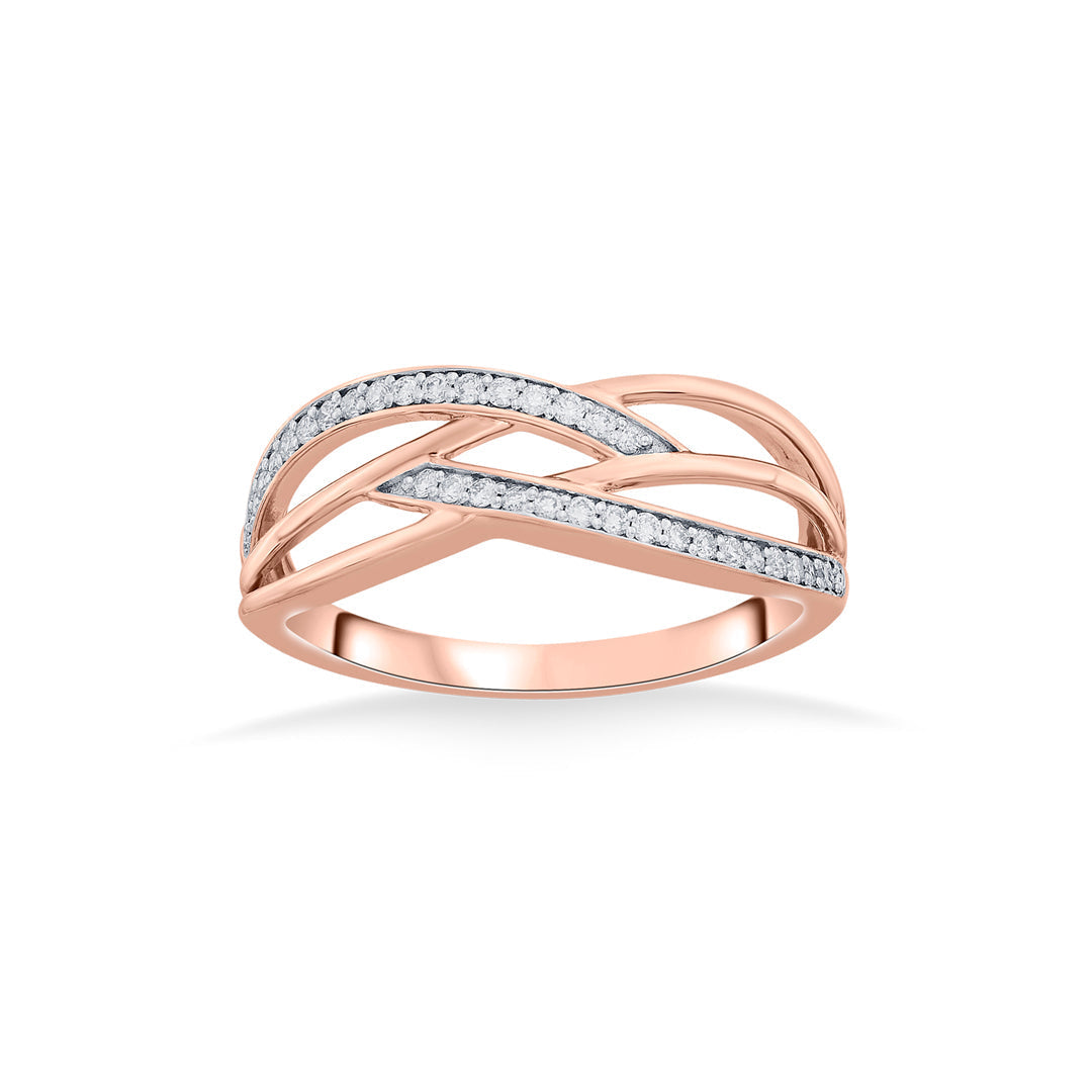 Endless Weave Diamond & Gold Fashion Ring for Women