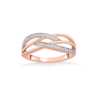Endless Weave Diamond & Gold Fashion Ring for Women