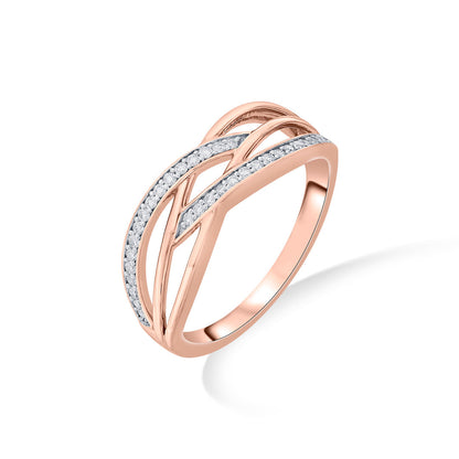 Endless Weave Diamond & Gold Fashion Ring for Women