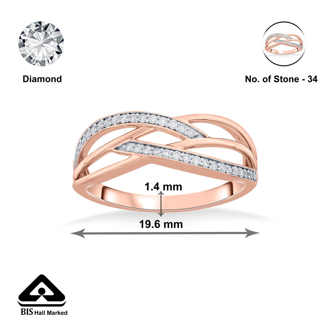 Endless Weave Diamond & Gold Fashion Ring for Women