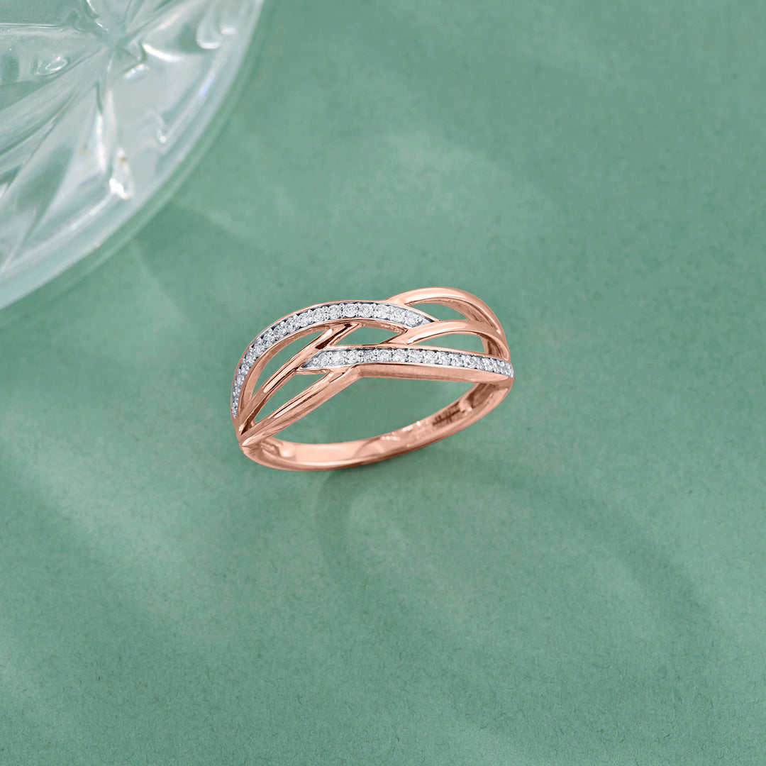 Endless Weave Diamond & Gold Fashion Ring for Women