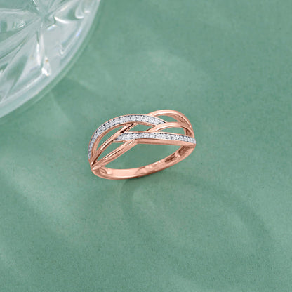 Endless Weave Diamond & Gold Fashion Ring for Women
