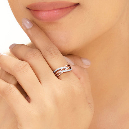 Endless Weave Diamond & Gold Fashion Ring for Women