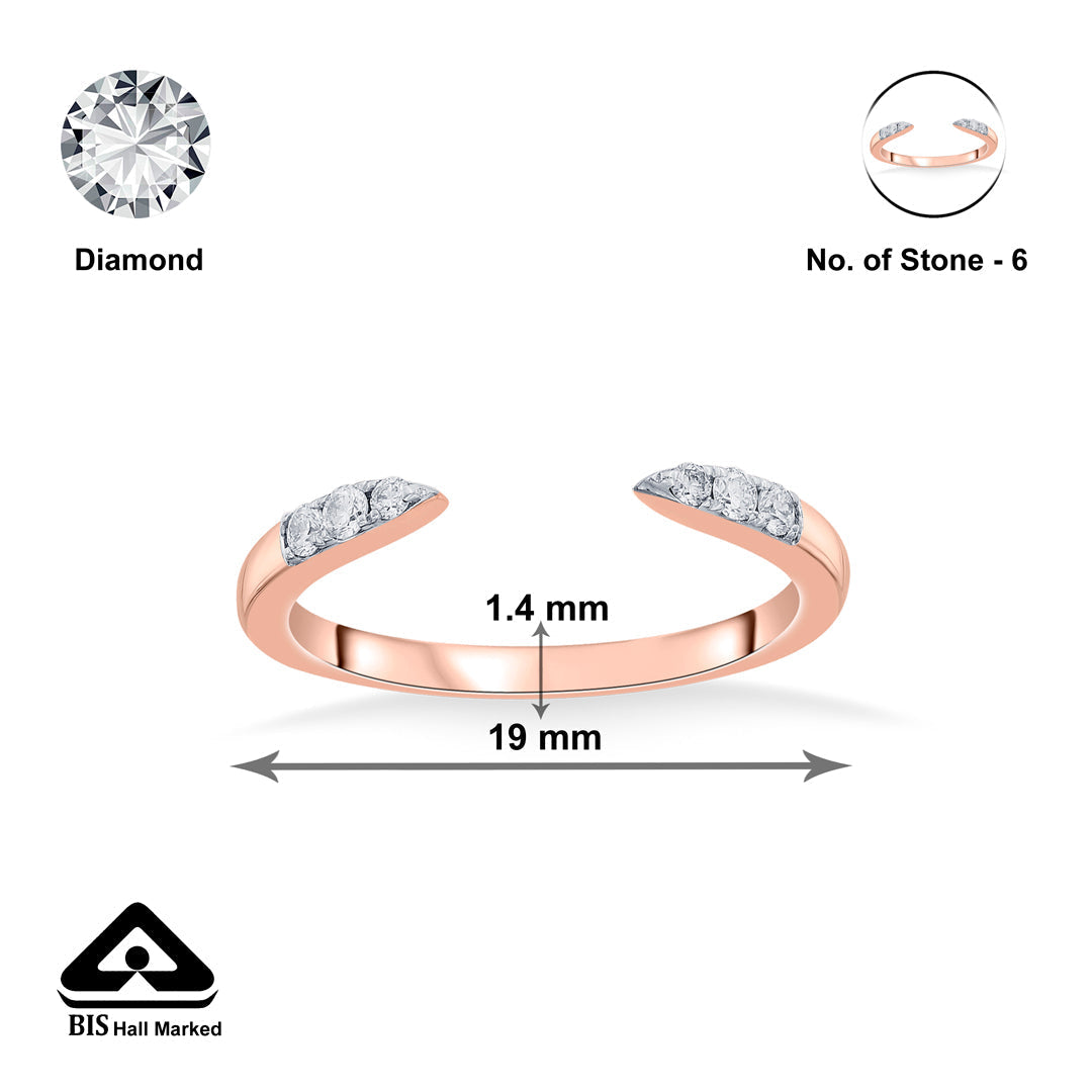 Love Points Diamond & Gold Fashion Ring for Women