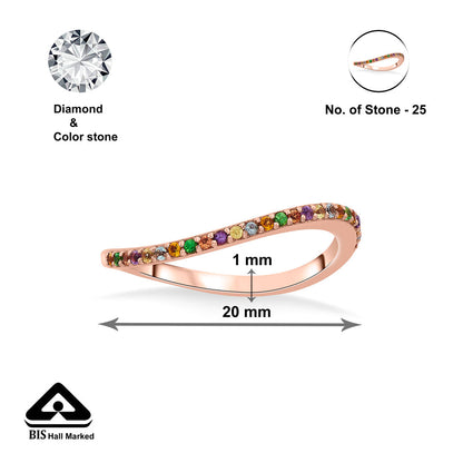 Prism Glow Gold Fashion Ring for Women