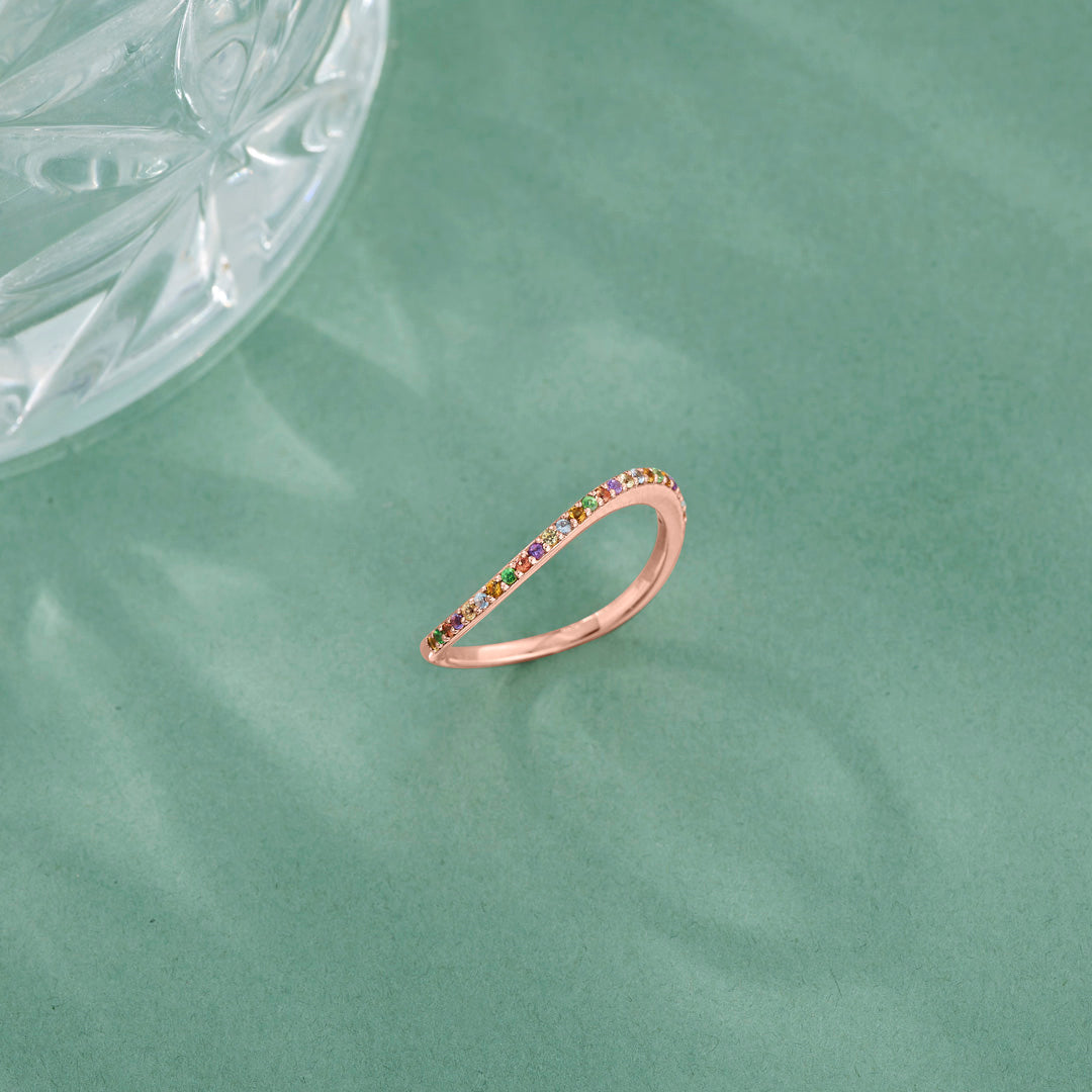 Prism Glow Gold Fashion Ring for Women
