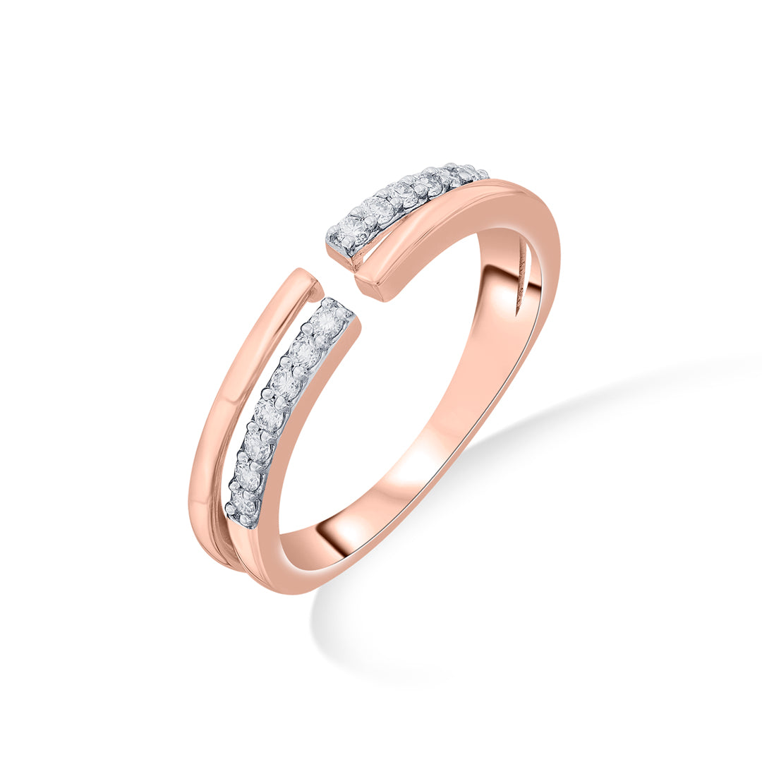 Link Anchor Diamond & Gold Fashion Ring for Women
