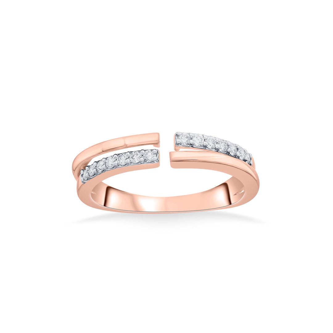 Link Anchor Diamond & Gold Fashion Ring for Women
