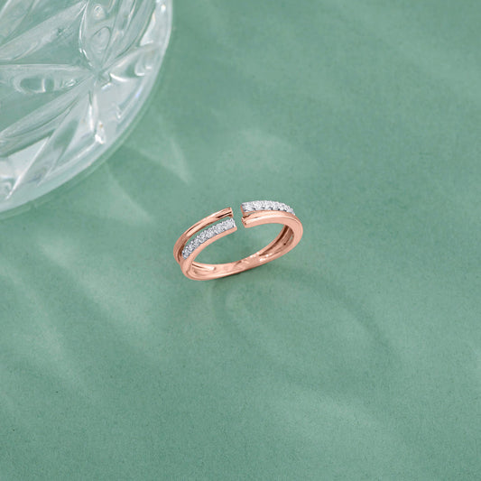 Link Anchor Diamond & Gold Fashion Ring for Women