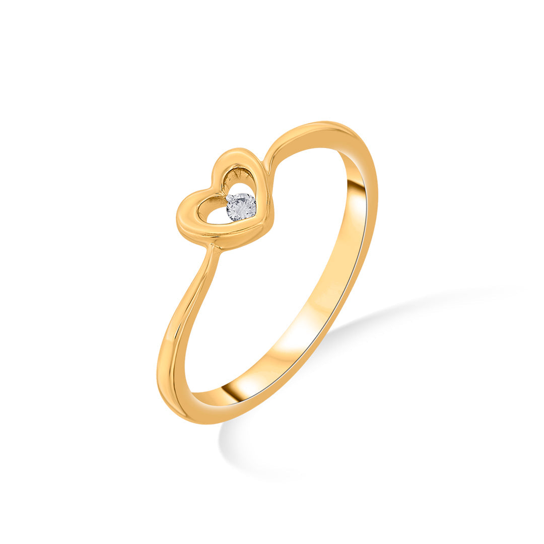 Heart Muse Diamond & Gold Heart Ring for Women